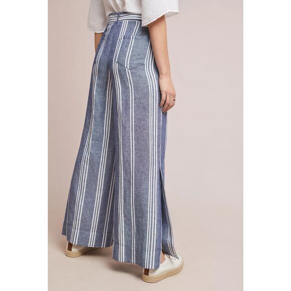 Anthropologie Beachy Linen Wide Leg Pants Size 4 - Picture 2 of 11